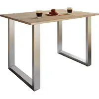 VCM XonaU eetkamertafel 80x50cm eik decor, zilverkleurig.