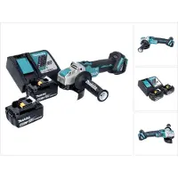 Makita DGA 521 RMX1 accu haakse slijper 18 V 125 mm X-LOCK Brushless + 2x accu 4.0 Ah + lader