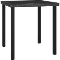 Prolenta Maison Exclusive - Tuin eettafel, zwart, 70 x 70 x 73 cm, polyrotan