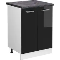 Vicco R-Line Keukenonderkast – 60 cm, WB Antraciet Zwart hoogglans
