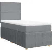 vidaXL Boxspring met matras stof lichtgrijs 90x200 cm