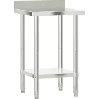 Syfax Keukenwerktafel met spatscherm 55x55x93 cm roestvrij staal