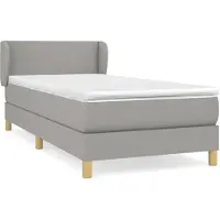 Syfax Boxspring met matras stof lichtgrijs 100x200 cm