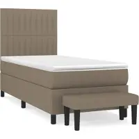 vidaXL Boxspring met matras stof taupe 90x190 cm