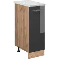 Vicco R-Line Apotheekkast – 30 cm WB Marmer Antraciet Hoogglans