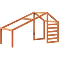 vidaXL Kinderbedhuisje 198x97x113 cm massief grenenhout wasbruin
