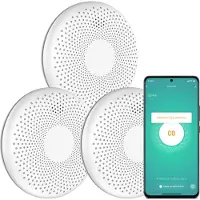 Aroha Smart Connect Combimelder - 10 jaar batterij - Slimme Rookmelder & Koolmonoxidemelder met WiFi - Smart combimelder met app Tuya & Smartlife - Brandmelder & CO melder, CO meter - 3 set