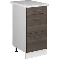Vicco R-Line Keukenonderkast – 40 cm met laden, met marmeren werkblad Edel grijs