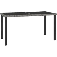 Syfax Tuintafel 140x70x73 cm poly rattan grijs