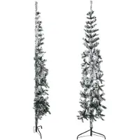 Prolenta Maison Exclusive - Kunstkerstboom, half, met sneeuw, slank, 240 cm