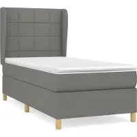 Syfax Boxspring met matras stof donkergrijs 90x200 cm