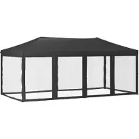 Syfax Partytent inklapbaar met zijwanden 3x6 m antracietkleurig