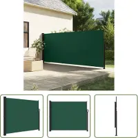 The Living Store Privacy Screen - Windscherm - Windscherm uittrekbaar 160x600 cm donkergroen - Tuinscherm - Balkonscherm - Terrasscherm