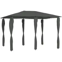 The Living Store De Living Store paviljoen met paalafdekkingen, afmetingen 3x4x2,6 meter, antracietkleurig, 160 g/m²