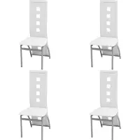 The Living Store : Eetkamerstoelen, 4 stuks, wit, kunstleer