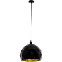 Eglo Roccaforte - hanglamp - E27 - Ø30 cm - zwart/goud