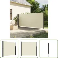 The Living Store Windscherm Balkon - Windscherm - Windscherm uittrekbaar 180x600 cm crèmekleurig - Windscherm Terras - Privacy Screen - Zonnewering