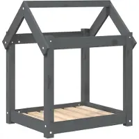 Syfax Hondenmand 61x50x70 cm massief grenenhout grijs