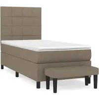 vidaXL Boxspring met matras stof taupe 80x200 cm