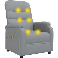 Syfax Massagestoel stof lichtgrijs