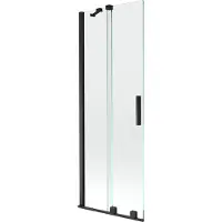 Mexen Velar badwand tweedelig schuifbaar 75 x 150 , transparant, zwart - 896-075-000-01-70