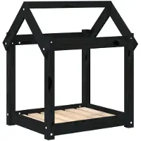 Syfax Hondenmand 61x50x70 cm massief grenenhout zwart