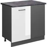 Vicco R-Line Hoekkast – 86 cm, WB Antraciet Wit Hoogglans