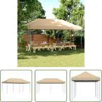 The Living Store Living Store Partytent, inklapbaar, pop-up model, beige, 580x292x315 cm