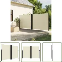 The Living Store Windscherm Uittrekbaar - Windscherm - Windscherm uittrekbaar 180x1200 cm crèmekleurig - Tuinscherm - Privacy Screen - Balkon Decoratie