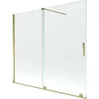 Mexen Velar badscherm 2-delig schuif 180 x 150 , transparant, goud - 896-180-000-01-50