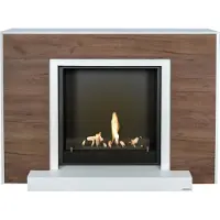 Xaralyn Bio-ethanol haard - Marvik - houtlook - 3 KW verwarming - Haardombouw inclusief inbouwhaard - sfeerhaard - echte vlammen