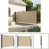 The Living Store Windscherm Balkon - Windscherm - Windscherm intrekbaar 170x300 cm beige - Windscherm Terras - Privacy Screen - Buitenzonwering