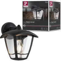 Paulmann Wandlamp buiten Classic curved, dimbaar, zwart, Kunststof, Wandlamp buiten