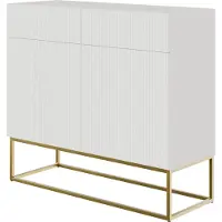 Selsey Dressoir Vesper 2 deurs 2 lades | Selsey Design spaanplaat wit 100x90x38 cm dressoirs | NADUVI