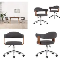 vidaXL Eetkamerstoelen, 2 stuks, draaibaar, grijs, beuken en stof - Eetkamerstoel - Eetkamerstoelen - Eetstoel - Eetstoelen