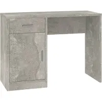 Syfax Bureau met kast en lade 100x40x73 cm bewerkt hout betongrijs