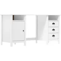Syfax Bureau Hill 150x50x74 cm massief grenenhout wit