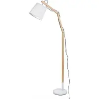 Rabalux 4192 Vloerlamp Thomas, E27, hout, wit, rond, Scandinavisch design, diameter 230mm