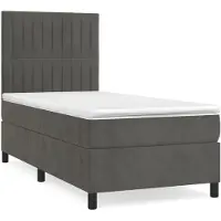 Syfax Boxspring met matras fluweel donkergrijs 80x200 cm