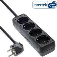 InLine Stekkerdoos met 4 contacten / zwart - 5 meter