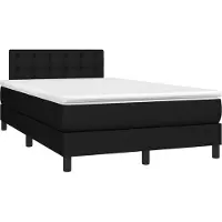 vidaXL Boxspring met matras stof zwart 120x190 cm