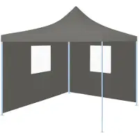 Prolenta Maison Exclusive - Partytent met opblaasbare wanden, model Faltzelt, met 2 zijwanden, afmetingen 3 x 3 meter, kleur antraciet