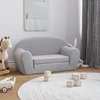 Prolenta Maison Exclusive - Kinderslaapbank, 2-zits, lichtgrijs, zachte pluche stof