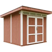 Timbela M903A-REDWOOD RED - LP SmartSide Tuinhuis op houtbasis - 6 m² - 294x279xH237 cm - met vloer en verf