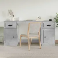 Prolenta Maison Exclusive - Bureau met kastje, betonachtig grijs, composiethout