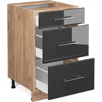Vicco Fame-Line Keukenonderkast – 50 cm, WB Antraciet Antraciet Hoogglans