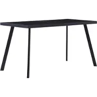 Prolenta Maison Exclusive - Eettafel, zwart, 140 x 70 x 75 cm, met glazen blad