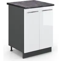 Vicco Fame-Line Keukenonderkast – 60 cm, WB Antraciet Wit Hoogglans