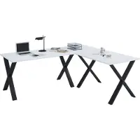 VCM Houten Bureau | Hoekbureau Plain | 160x160 | L Vorm Links of Rechts | Werktafelplaat 80 cm Diep | Computertafel Kantoormeubilair - Lona X