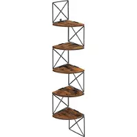 Vasagle Hoekplank met 5 etages - zwevend ontwerp voor wandmontage, capaciteit 6 kg
